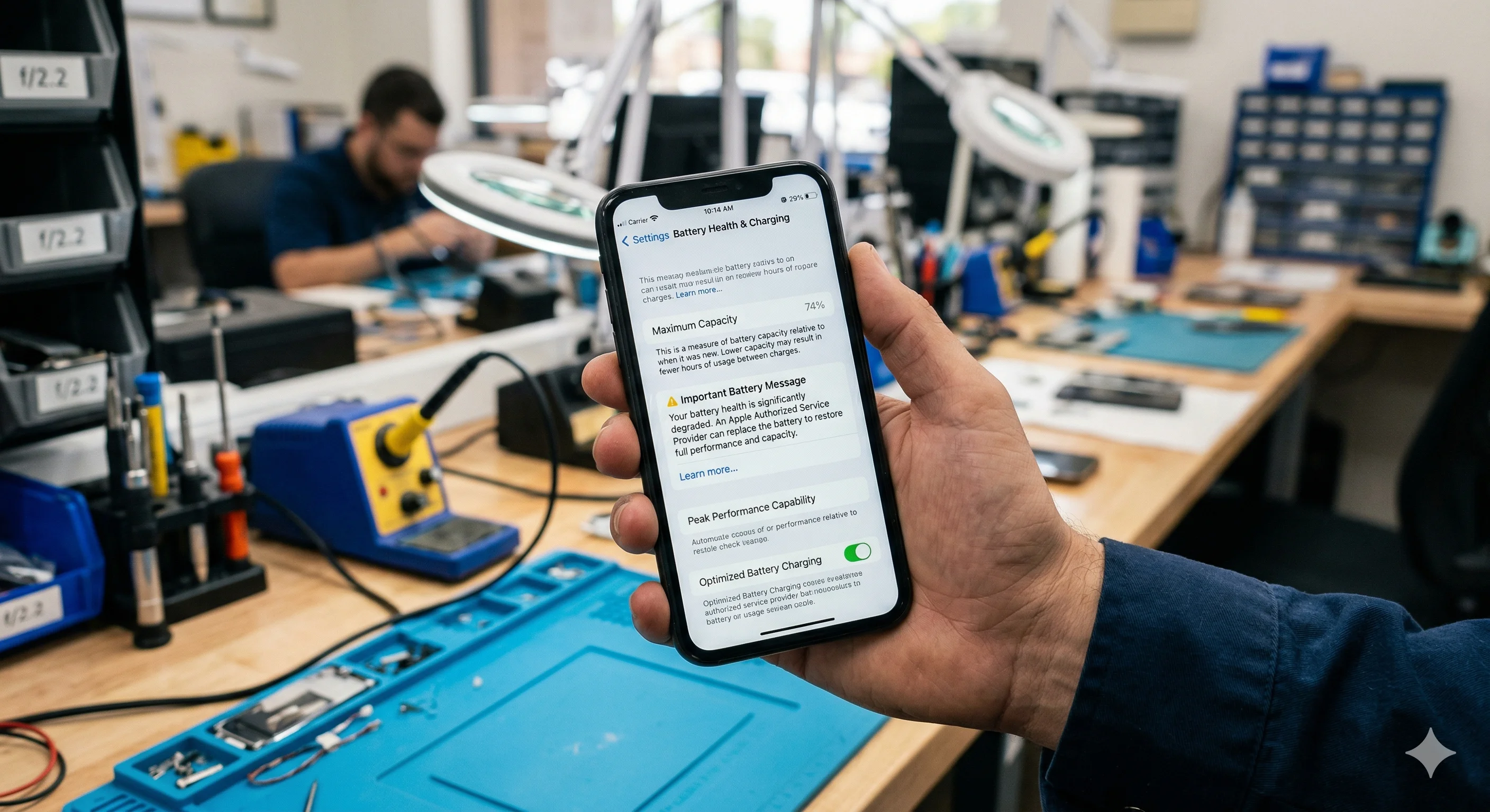 Stato batteria iPhone 15 - Schermata Battery Health