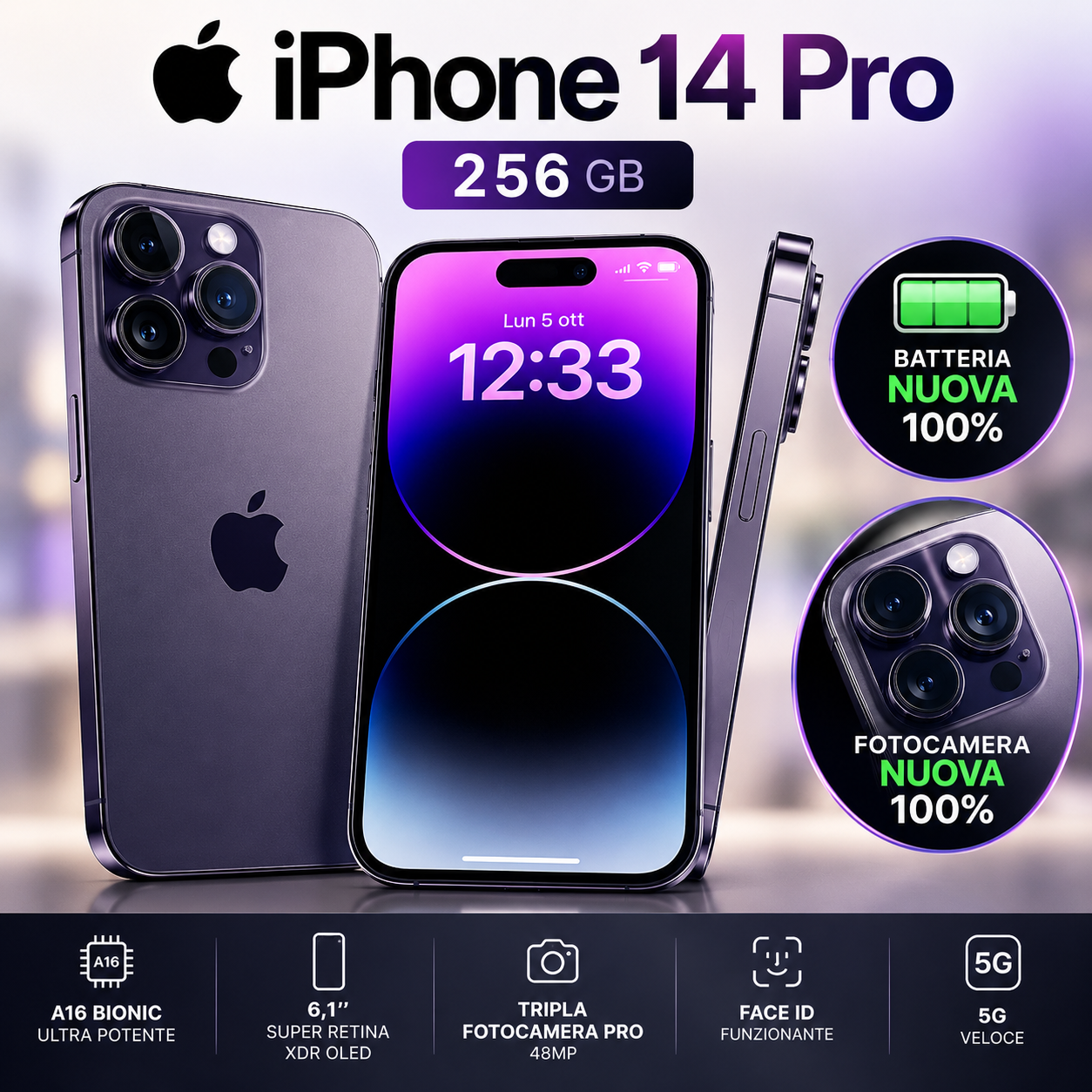 Apple iPhone 14 Pro 256GB Violet Grado A